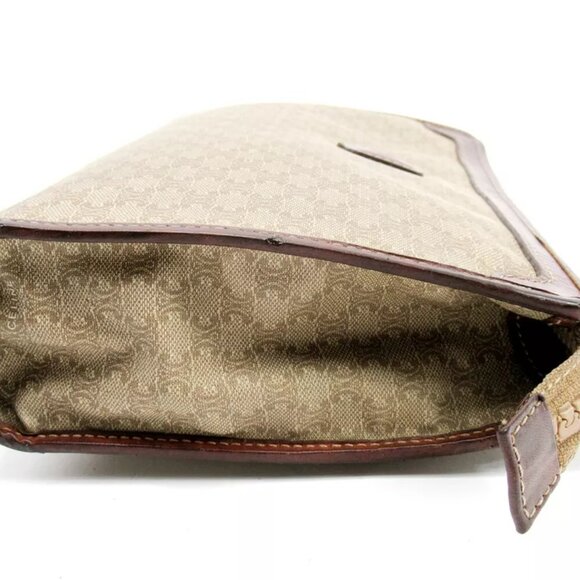 CELINE Clutch Bag Macadam Beige PVC Leather Used Authentic C3698 - Picture 5 of 7